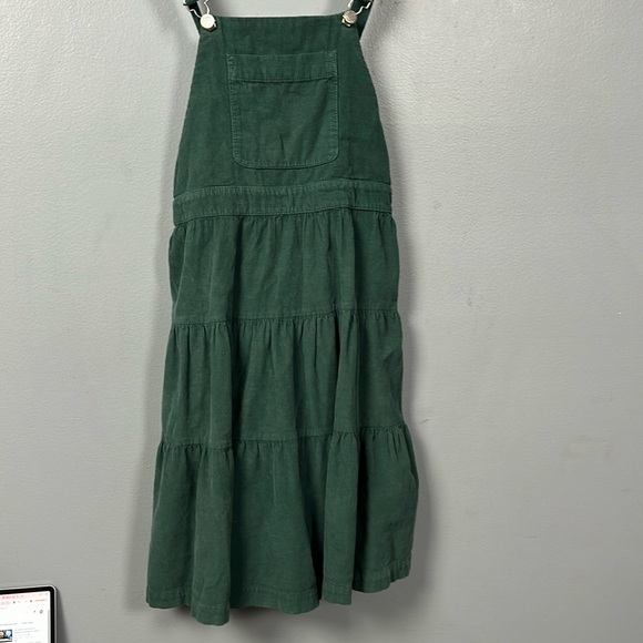 ZARA Kids Girls Evergreen Flounced Corduroy Pinafore Overalls Dress size 13-14 - Picture 4 of 10
